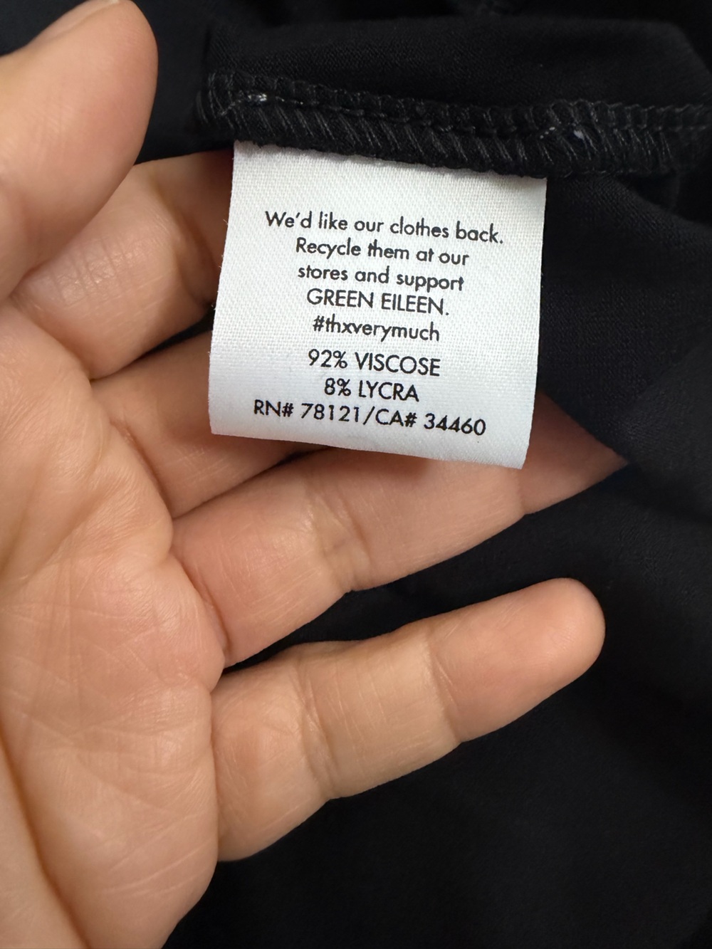 Eileen Fisher Black Crew Neck Top size L - Picture 4 of 7